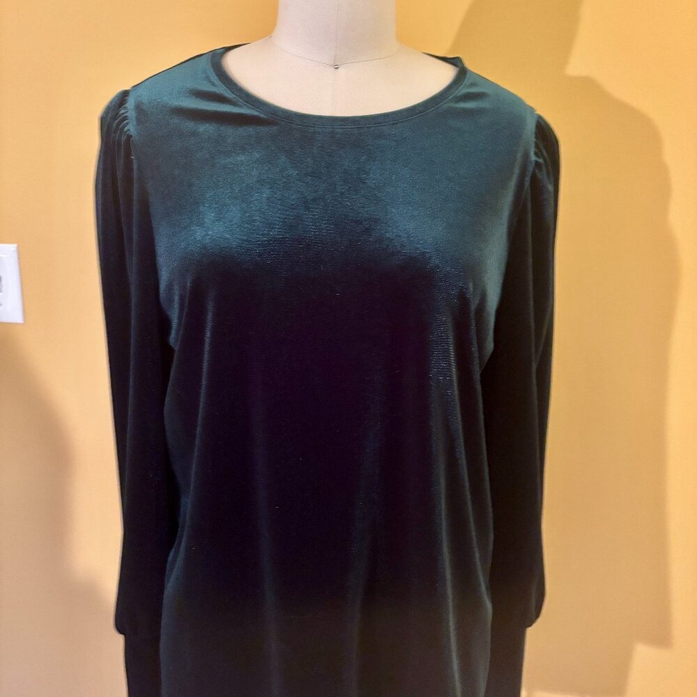 Chico's Green Stretch Velour Tunic